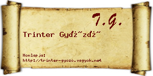 Trinter Győző névjegykártya
